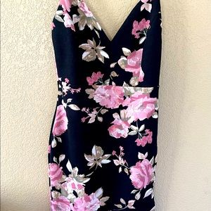 Black Floral Midi Dress